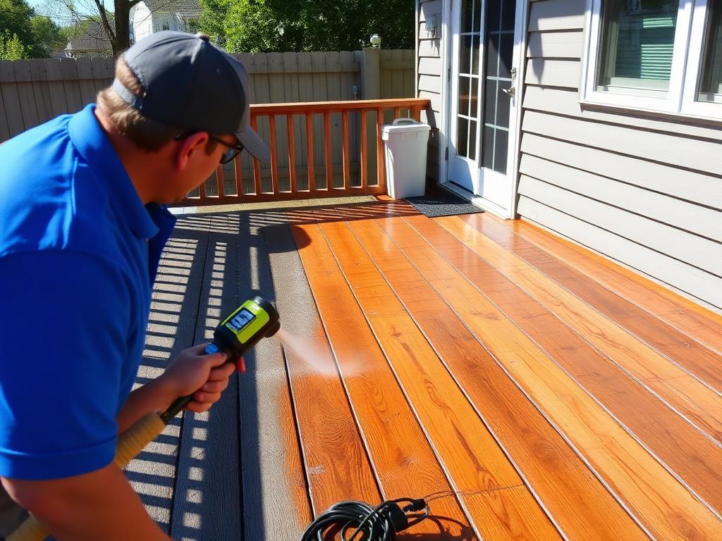 Wood deck cleaning and brightening