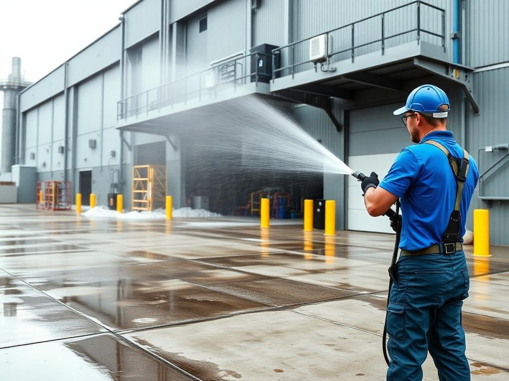 Industrial facility exterior cleaning
